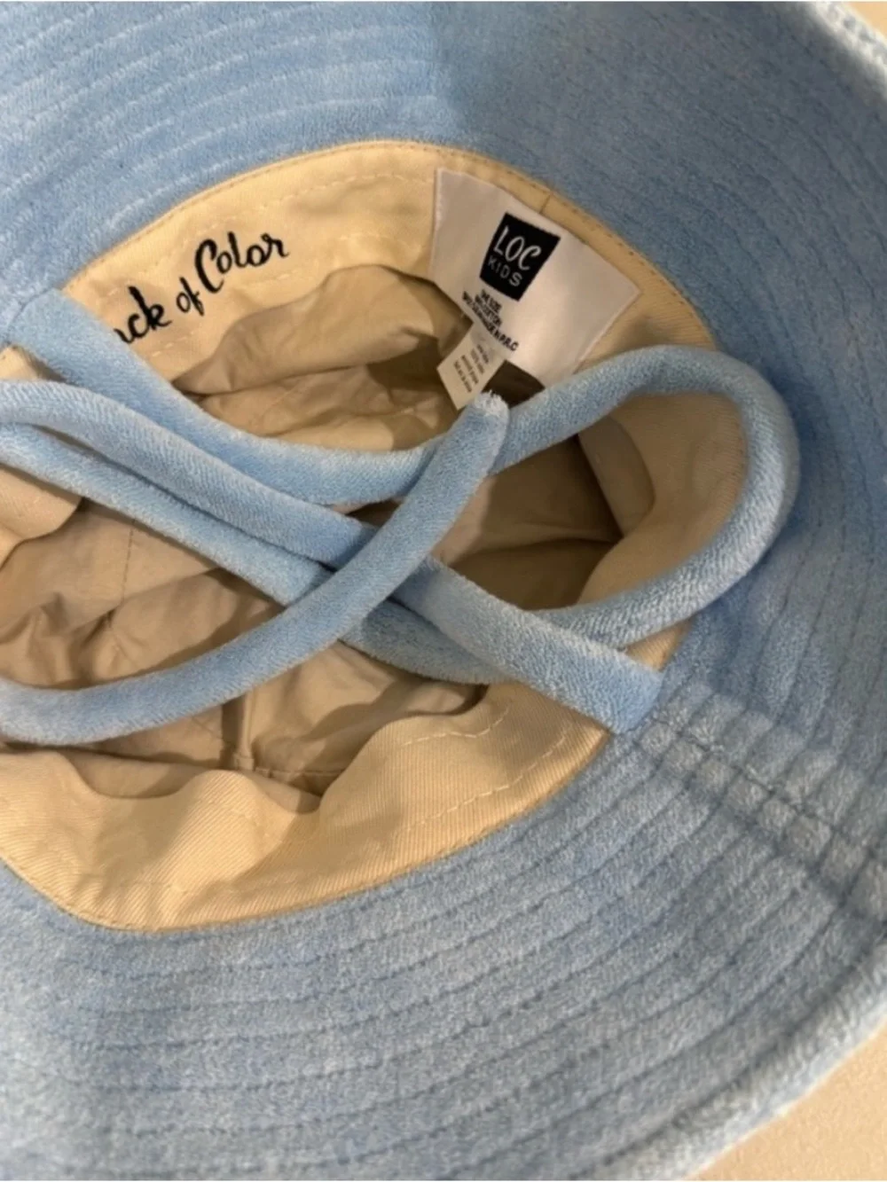 Lack Of Color Kids Pale Blue Terry Bucket Hat with Strap
